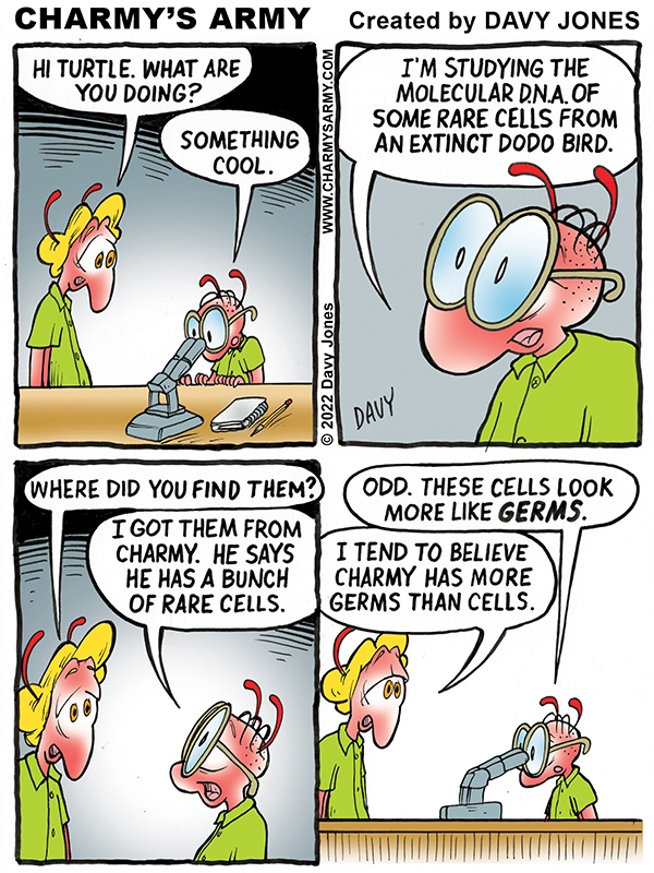 Turtle Studies some DNA in Today’s Comic Strip